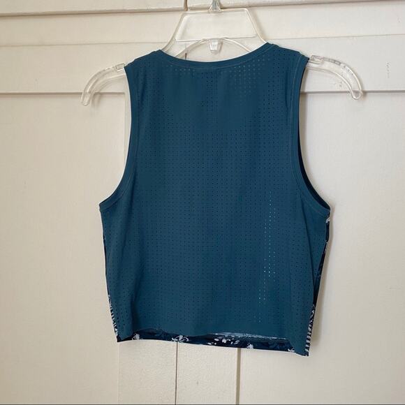 Sweaty Betty Homestraight Running Teal Stargazer Wild Garden Print Crop Top XS - Picture 6 of 7